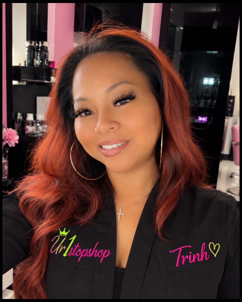 Trinh Nguyen, the owner of Ur1stopshop, in the shop